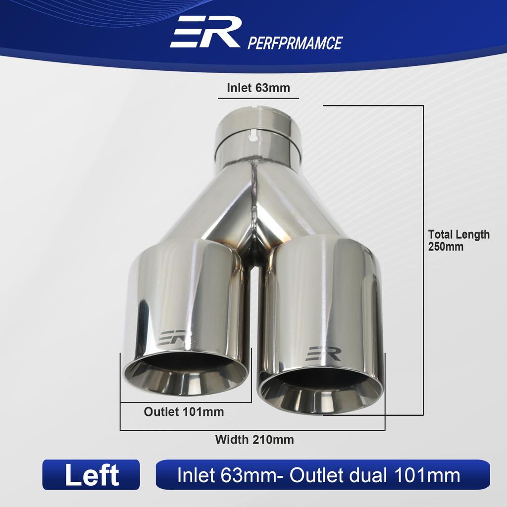 Exhaust Tip Car modify Double Outlet Exhaust Pipe Nozzle Decoration Stainless tail Pipes Muffler