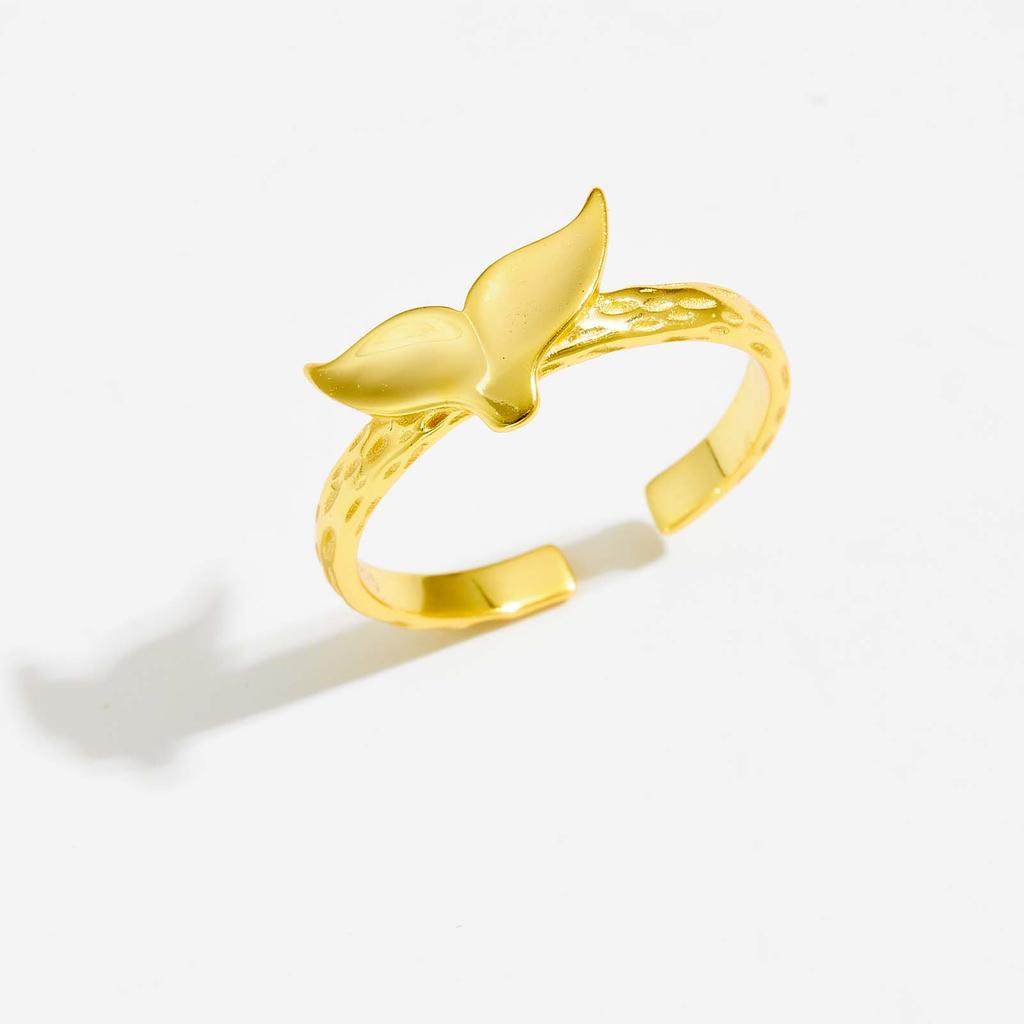 ANDYWEN Кольцо из стерлингового серебра 925 пробы, золото, рыбий хвост, регулируемое геометрическое кольцо неправильной формы для женщин, модные ювелирные изделия, подарки