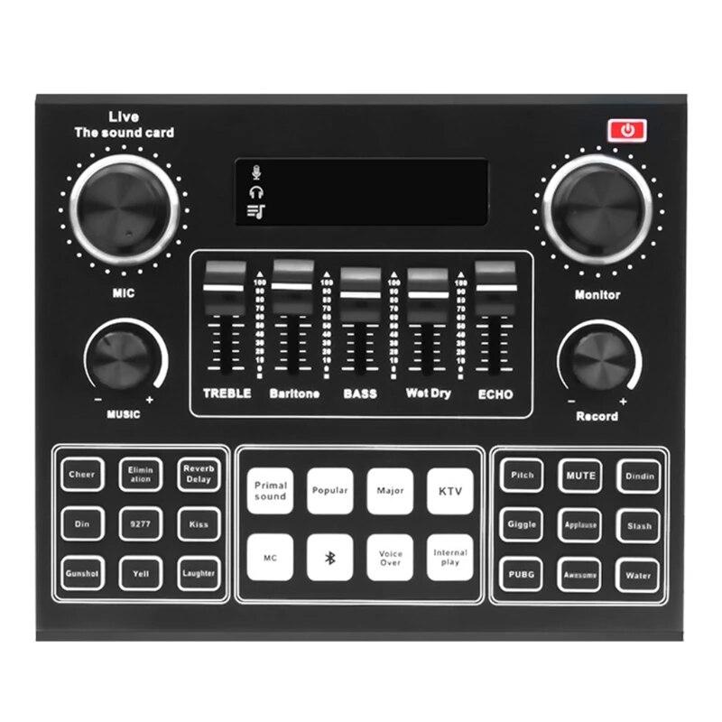 Звуковая карта V9 Bluetooth USB-гарнитура Микрофон Веб-трансляция в прямом эфире Звуковая карта Телефон Компьютер Пение Звуковая карта