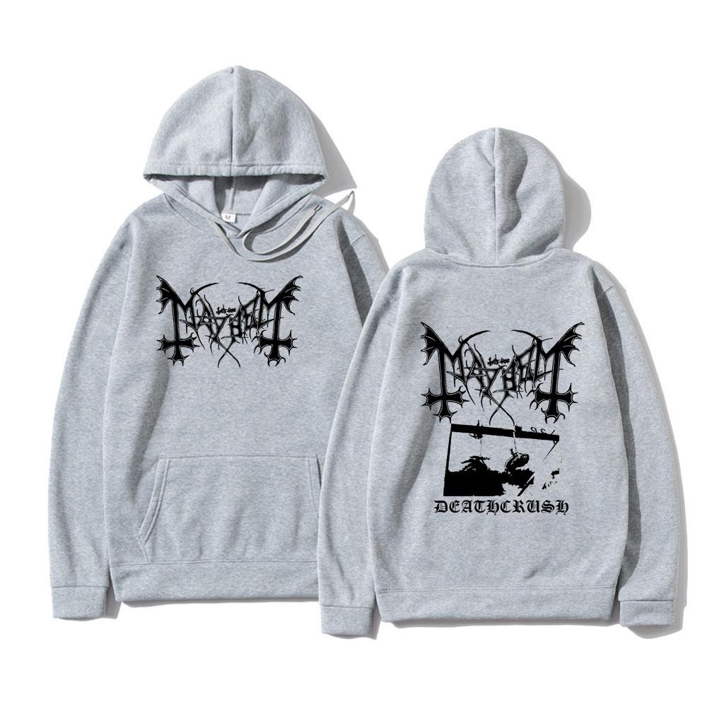 Mayhem Deathcrush Album Graphic Hoodie Men Women Casual Hip Hop Vintage Pullover Men's Double Sided Printed Comfortable Hoodies