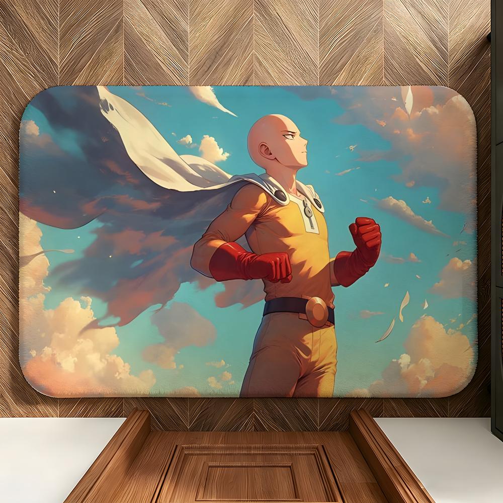 Аниме One-Punch Man Коврик для пола Мягкий фланелевый коврик для пола Подходит для прихожих, гостиных, спален и ванных комнат