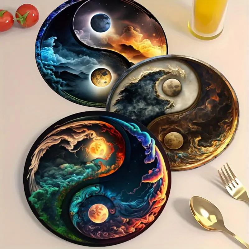 Подставки под напитки 6X Нескользящие круглые подставки Теплостойкие настольные подставки для чашек для кофейного бара, гостиной, столешницы