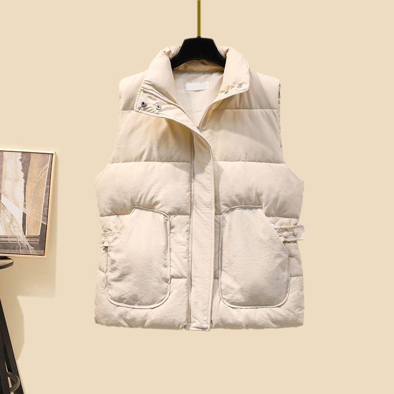 Women's 2024 Three-Piece Set: Thick Vest, Semi-High Neck Sweater, Carrot Harem Pants for Spring, Autumn, and Winter.