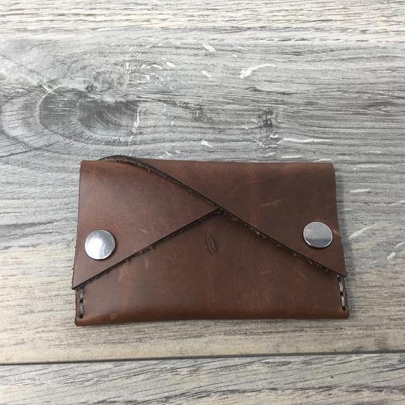 Japan Steel Blade Stitchless Two Slot Card Bag Wallet with Snaps DIY leather Template punch tool knife mould Leathercraft