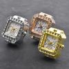 Ring Watch Ins Style British Creative Diamond Set Alloy Shell Square Dial for Couple Streetwear Decor