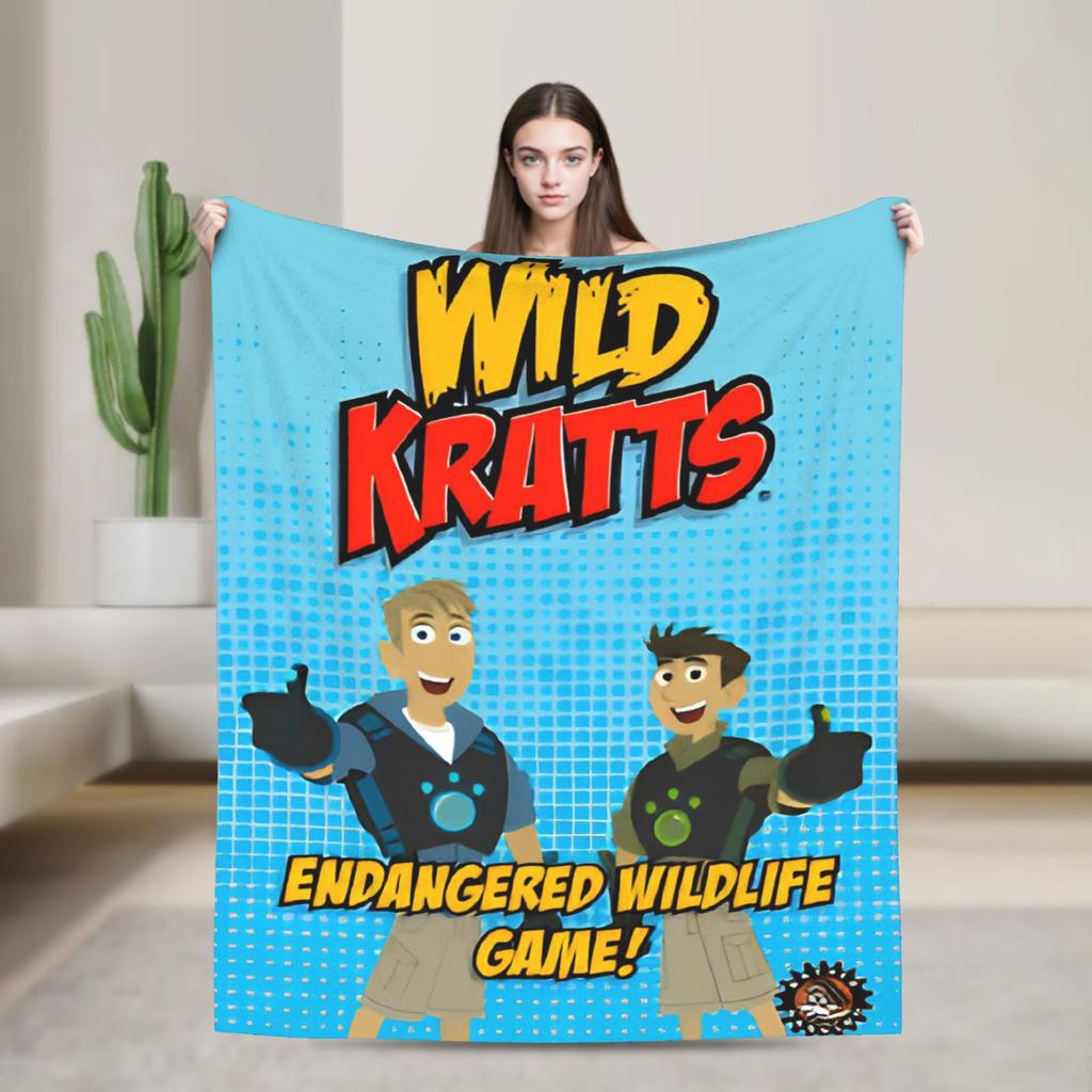 Мультяшное одеяло Wild Kratts, супермягкое, уютное, плед для дивана, 50x60 дюймов, многоразмерный покрывало