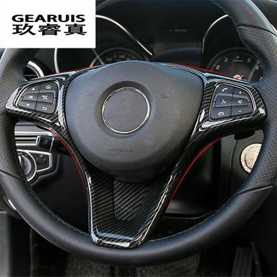 Стиль автомобиля из углеродного волокна для Mercedes Benz A GLA CLA Class W176 X156 C117, кнопки на руле, накладки на рамку, наклейки