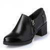 Women Genuine Leather Shoes High-heeled Women Singles Shoes Quality Fashion Ladies Casual Shoes