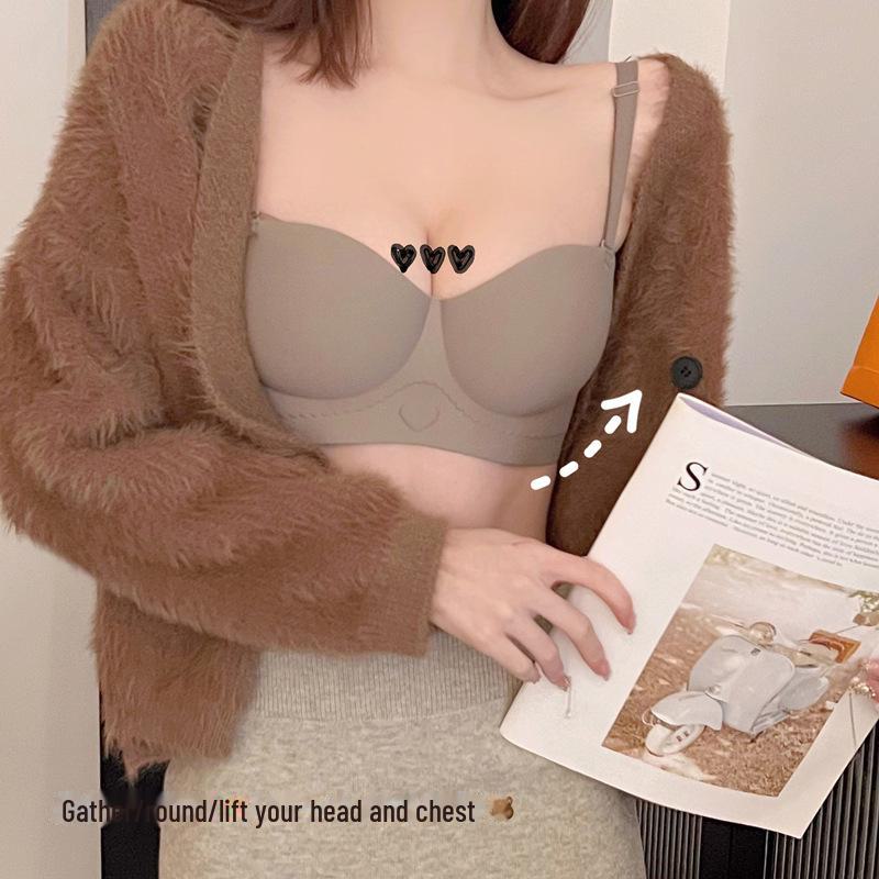 Белый персиковый жемчужный бесшовный бюстгальтер без бретелек для маленькой груди - подчеркивающий, без косточек, невидимый