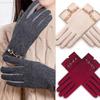 Женские осенние и зимние кашемировые перчатки, теплые и кашемировые перчатки для сенсорной езды, модные шерстяные перчатки с сенсорным экраном, женские