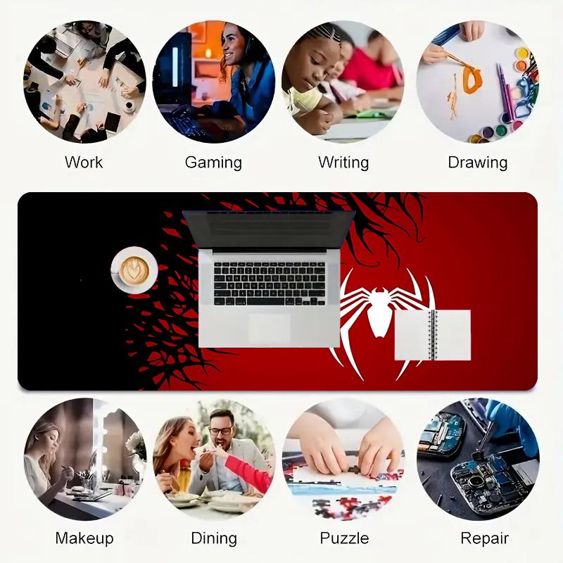 Spiderman Xl Gaming Mouse Pad Nonslip Rubber Base Stitched Edge Waterproof Desk Mat For Pc Laptop Gamer Office Computer Accessories C927590