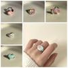 Geometric Enamel Love Heart Ring Open Ring Irregular Enamel Ring Painting Ring  Women