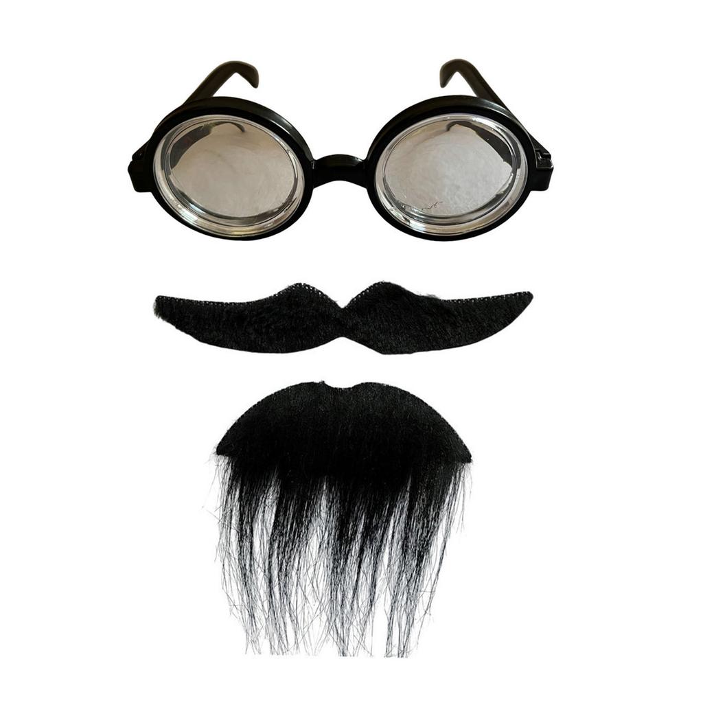 Накладные бороды, накладные усы, очки с набором линз, усы старика, забавная накладная борода, борода на подбородок для вечеринки на Хэллоуин