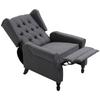 Recliner Armchair, Vintage Reclining Chair with Nail Head Trim, Wingback Chair with Button Tufted Back and Footrest, for Living Room, Dark Grey