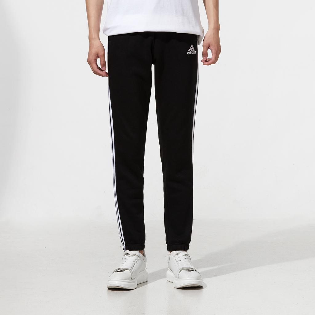Adidas Флисовые спортивные брюки с 3 полосками, мужские, черные GK8822