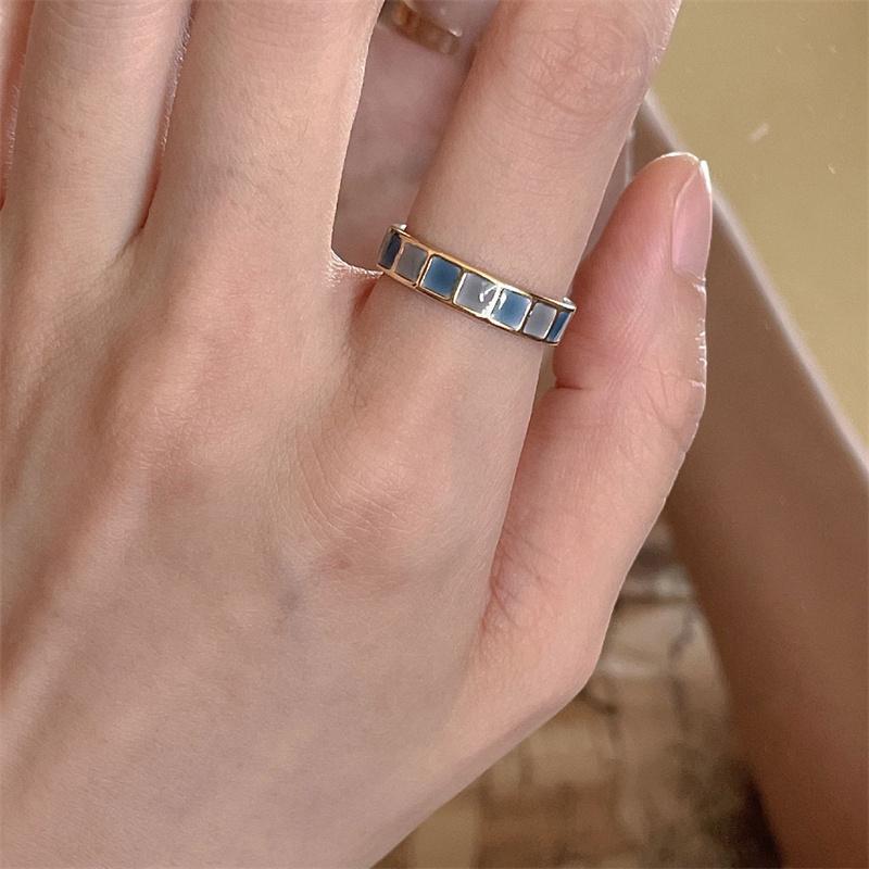 Ретро романтические одинаковые кольца с глазурью золотого цвета, открытые кольца для женщин, ювелирные изделия