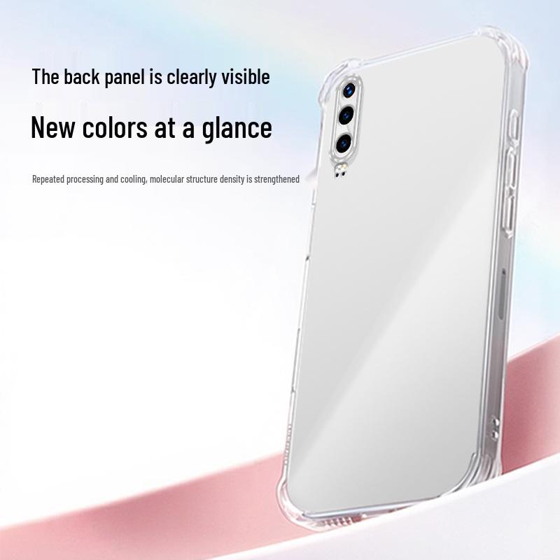 Compatible with Huawei P30/P30 Pro: Transparent TPU Phone Case with Airbag Corners for High-Level Protection and Simple INS Style.