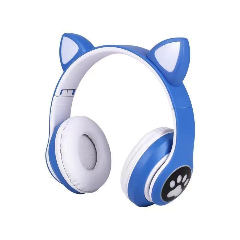 Наголовная Bluetooth-гарнитура светящиеся кошачьи ушки мультяшная беспроводная киберспортивная игровая гарнитура