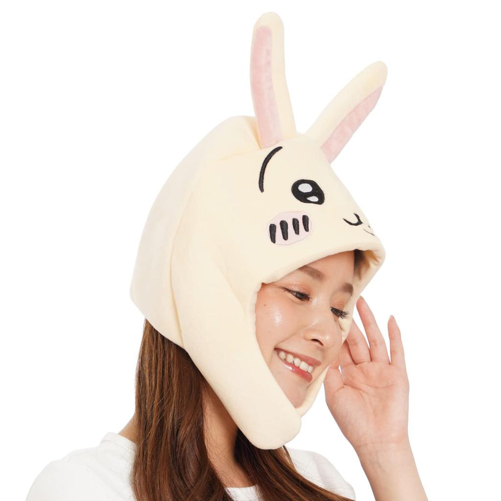 SAZAC Chiikawa Fleece Kigurumi One Size Fits Most Cap, (Rabbit)