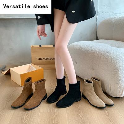 Женские короткие ботинки в стиле ретро, модные туфли с молнией сзади, весна-осень, квадратный низкий каблук, женские удобные ботильоны