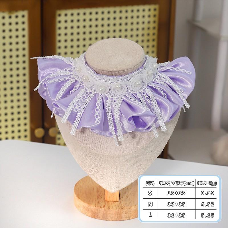 Princess Style Pet Collar Cute Cat Dog Necklace Adjustable Size Small Medium Large Pets
