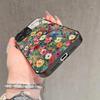 Стильный Чехол из Закаленного Стекла с Ярким Цветочным Узором HD для iPhone 17 16 15 14 13 12 11 Pro Max 16E 7 8 Plus XR XS X