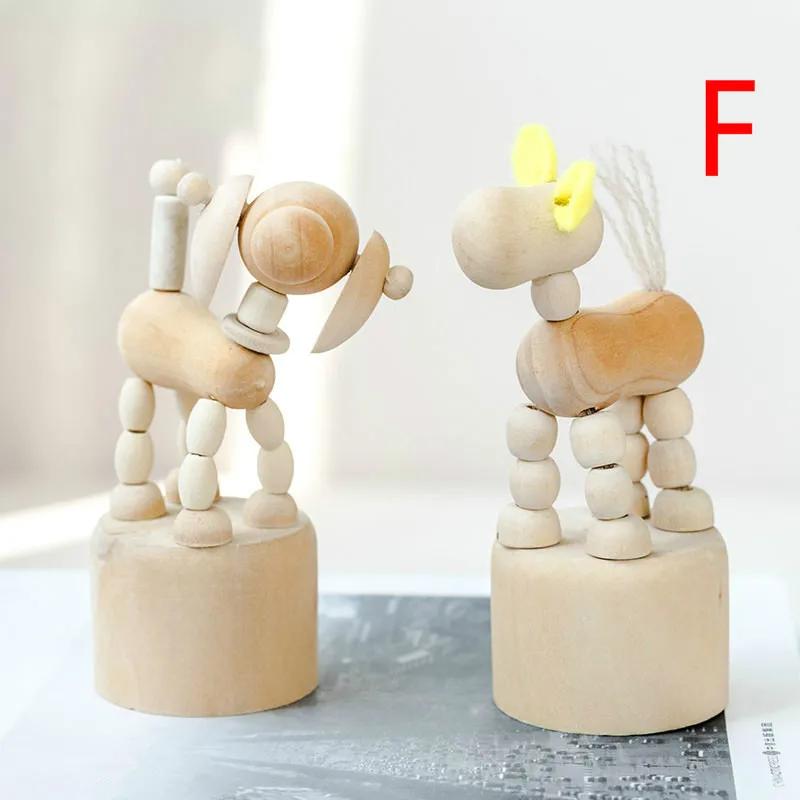 Персонализированные деревянные украшения в виде животных для детской комнаты, настольные забавные маленькие украшения