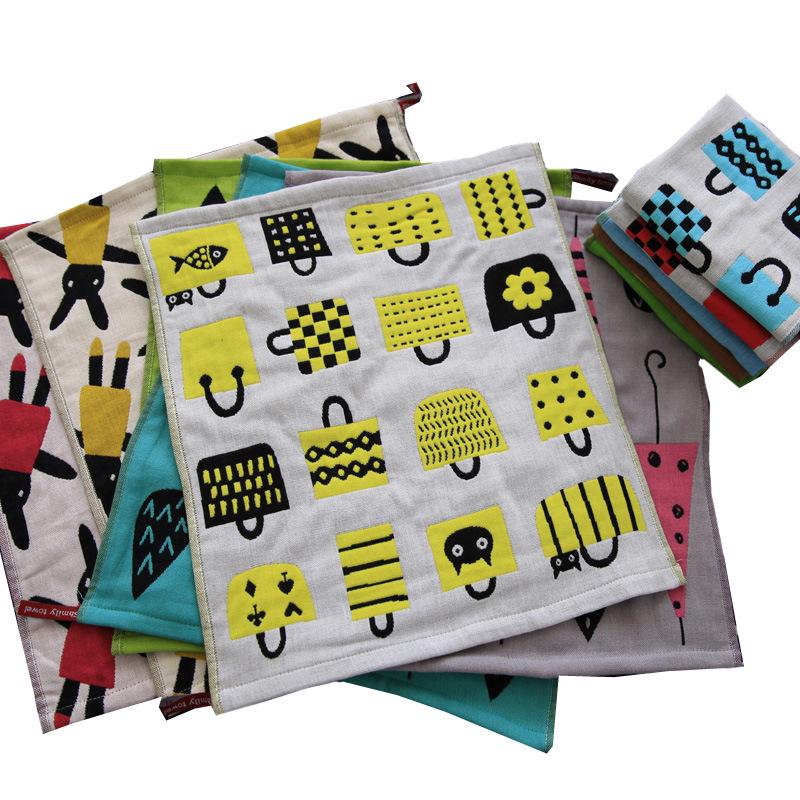 Трехслойное хлопковое муслиновое полотенце/слюнявчик: Женский маленький, слюнявчик для младенца, 26x26см, полотенце для детского сада