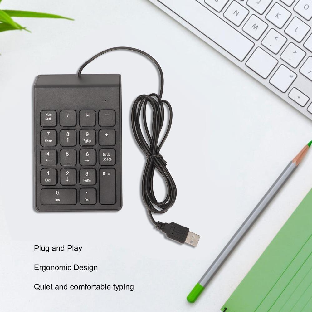 1PCS/2PCS Plug and Play Wired Number Pad 18 Keys Numeric Keypad Financial Accounting