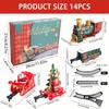 Christmas Tree Electric Train Tracks Set Santa Claus Cargo Cars With Xmas Sounds Lights  Adjustable Toys For Adult New Year Gift
