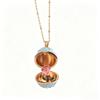 Round Egg-shaped Box Openable Flower Necklace Copper Pendant Jewelry Accessories  Anniversary