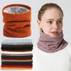 2024 Autumn/Winter Wide Striped Knitted Solid Color Thickened Velvet Versatile Neck Cover For Men And Women