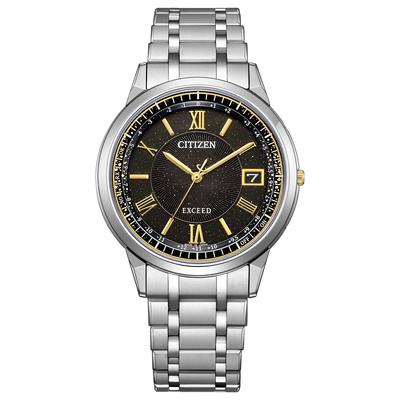 Часы Exceed Light Powered Eco Drive Radio водонепроницаемые HINODE COLLECTION Limited Model Gold Black Silver [Citizen] CB1144-60E мужские