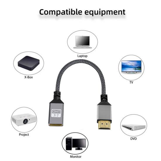 Кабель Папа-Мама 4K Металлический Адаптер, совместимый с HDMI Ноутбук ТВ Передача Аудио-Видео