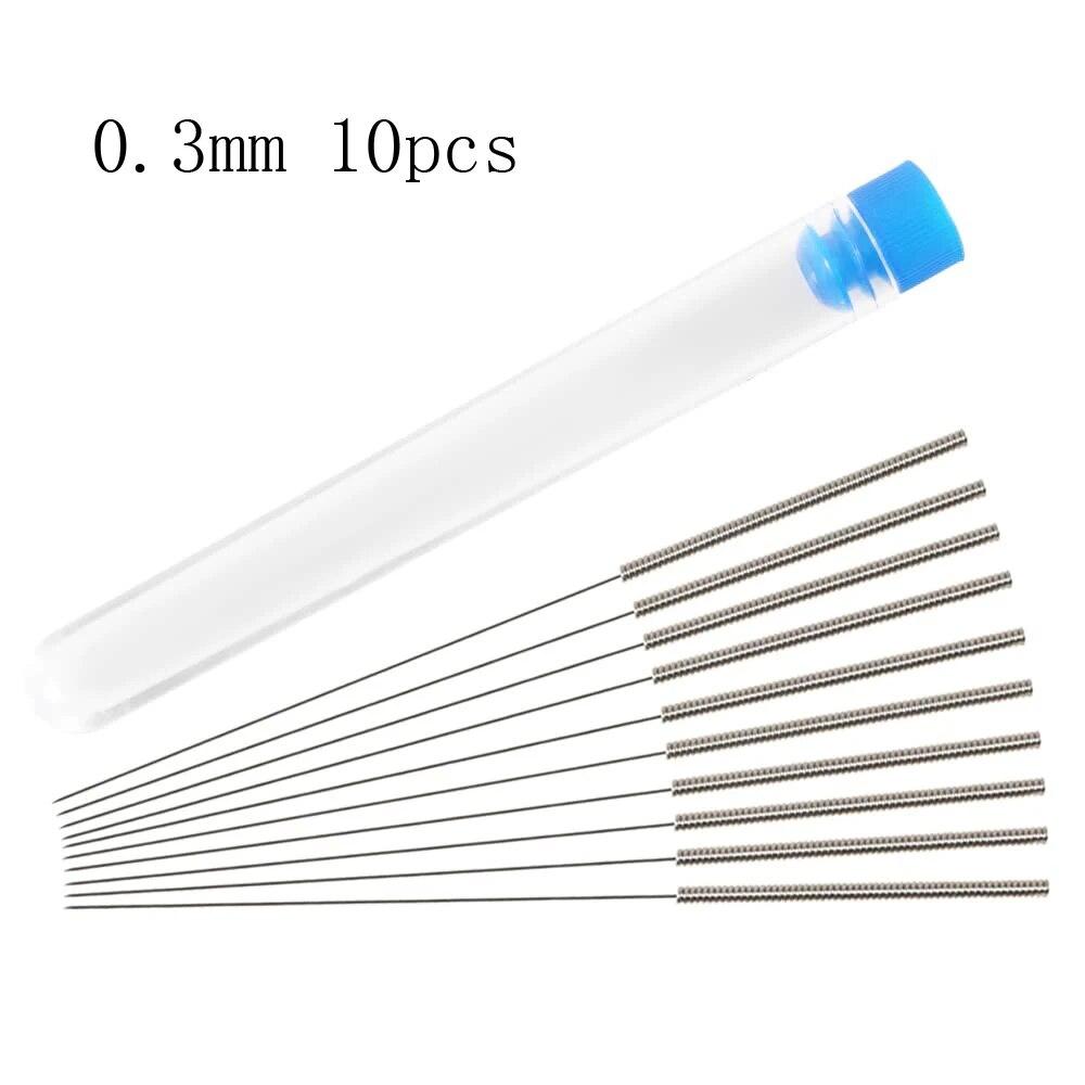 Комплект для очистки сопел 3D-принтера 0,2/0,3/0,4/0,5/0,6/0,8/1,0 мм Иглы для очистки сопел из нержавеющей стали Очиститель сопел 3D-принтера