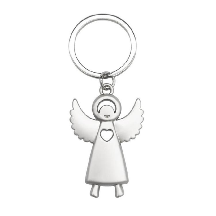 Брелок Ангел-хранитель Серебристый Металлический Подвеска для Ключей Автомобиля Оберег Благословение Ювелирное Изделие