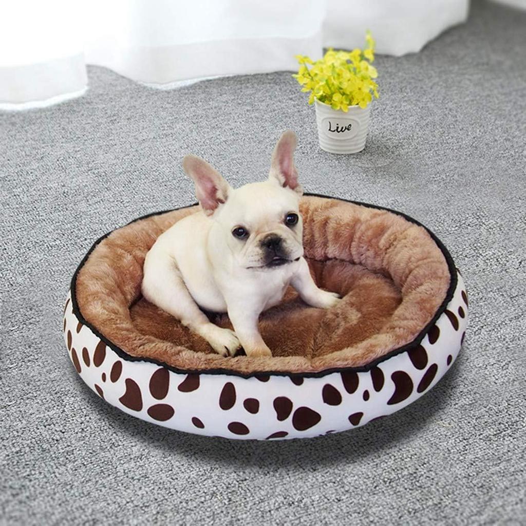 Bemin Round Dog Fluffy Pet Winter Pet Bed for Large Warm Sleeping Area for Small Washable Pet Stylish Dog Pet Cat Compressed Cold Size L Bed, Cushion,