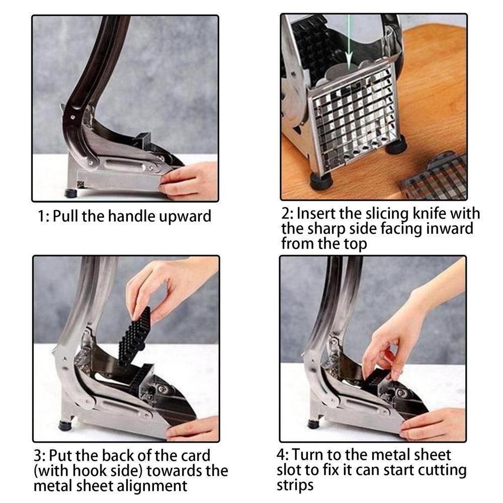 Stainless Steel Potato Fry Cutter Manual Manual Cutter New French Fries Slicer Kitchen