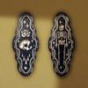 Black Skull Woodcuts Decorations Wooden Wall Hanging Skeleton Painting Hanging Skull Decorations