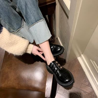 Виноградная мать studiolee туфли в стиле ретро на платформе Хепберн с толстым каблуком и вышивкой мокасины маленькие кожаные туфли женские весна и осень