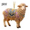 Artistic Pattern Holiday Pendant 2D Acrylic Goat Christmas Ornament, Cute Animal Sheep Hanging Decor for Translucent Gradient Ornament Tree,