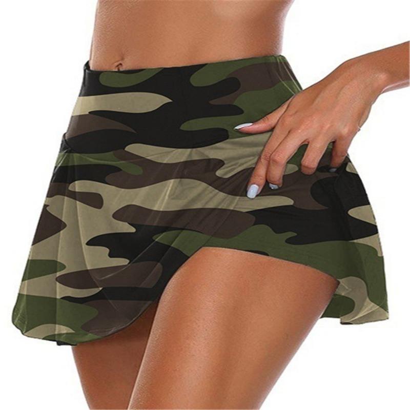 Women's Summer High Waist Camouflage Hip Lifting Casual Slimming Pants and Skirts
