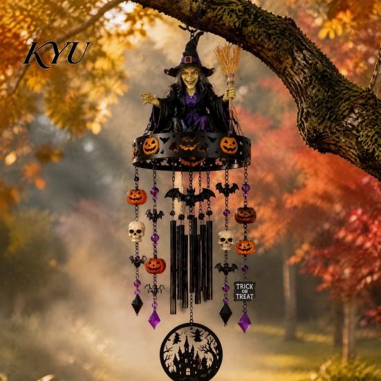 Gift for Witchcraft Lovers Witch Themed Outdoor Wind Chime, Healing Sound Weather Resistant Chimes, Chimes Garden Halloween Magic Iron Ornament Patio