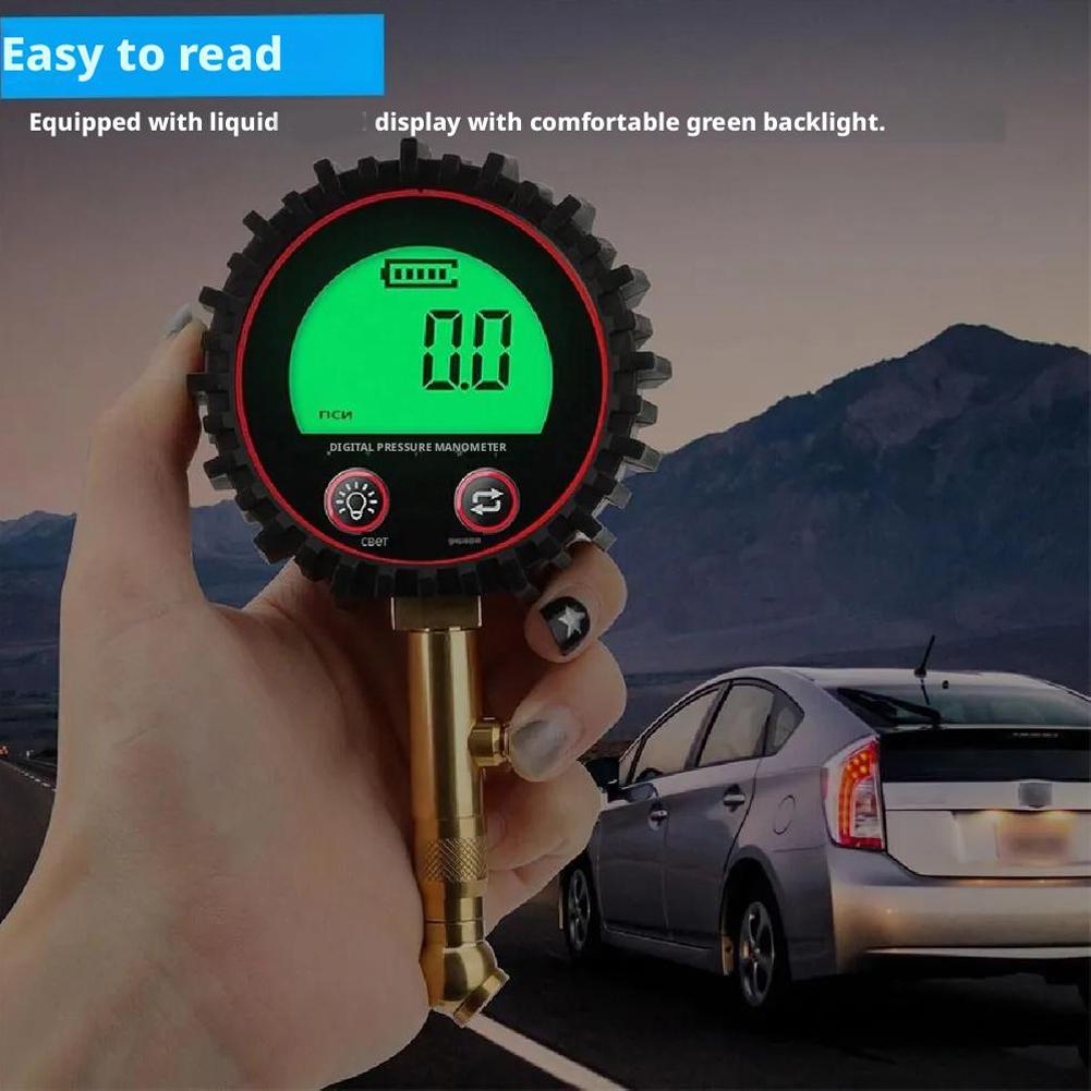 Car Tire Pressure Gauge 3-255PSI Heavy Duty Digital Backlit LCD Air Tool