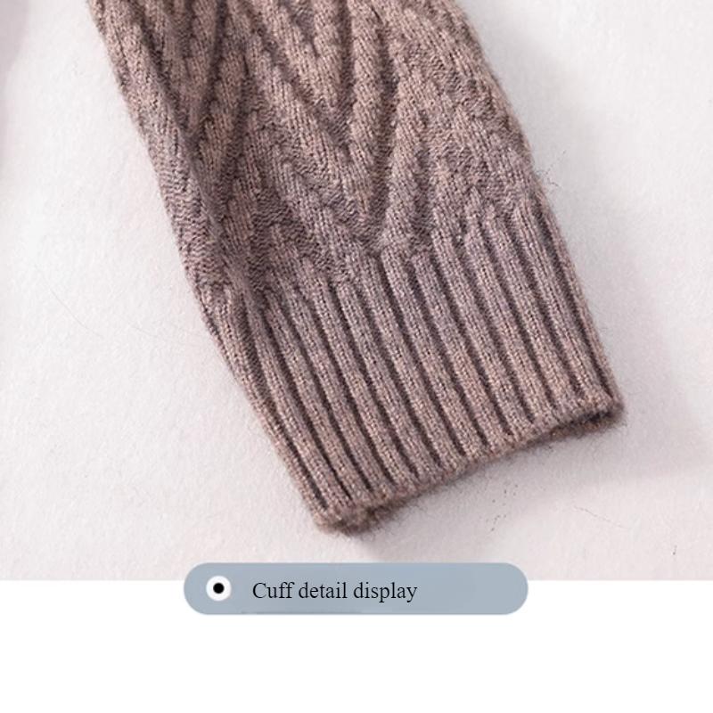 Женский длинный утолщенный свитер осень-зима свободный свитер для женщин среднего и пожилого возраста с полувысоким воротом и подкладкой для мам, модная рубашка, топы