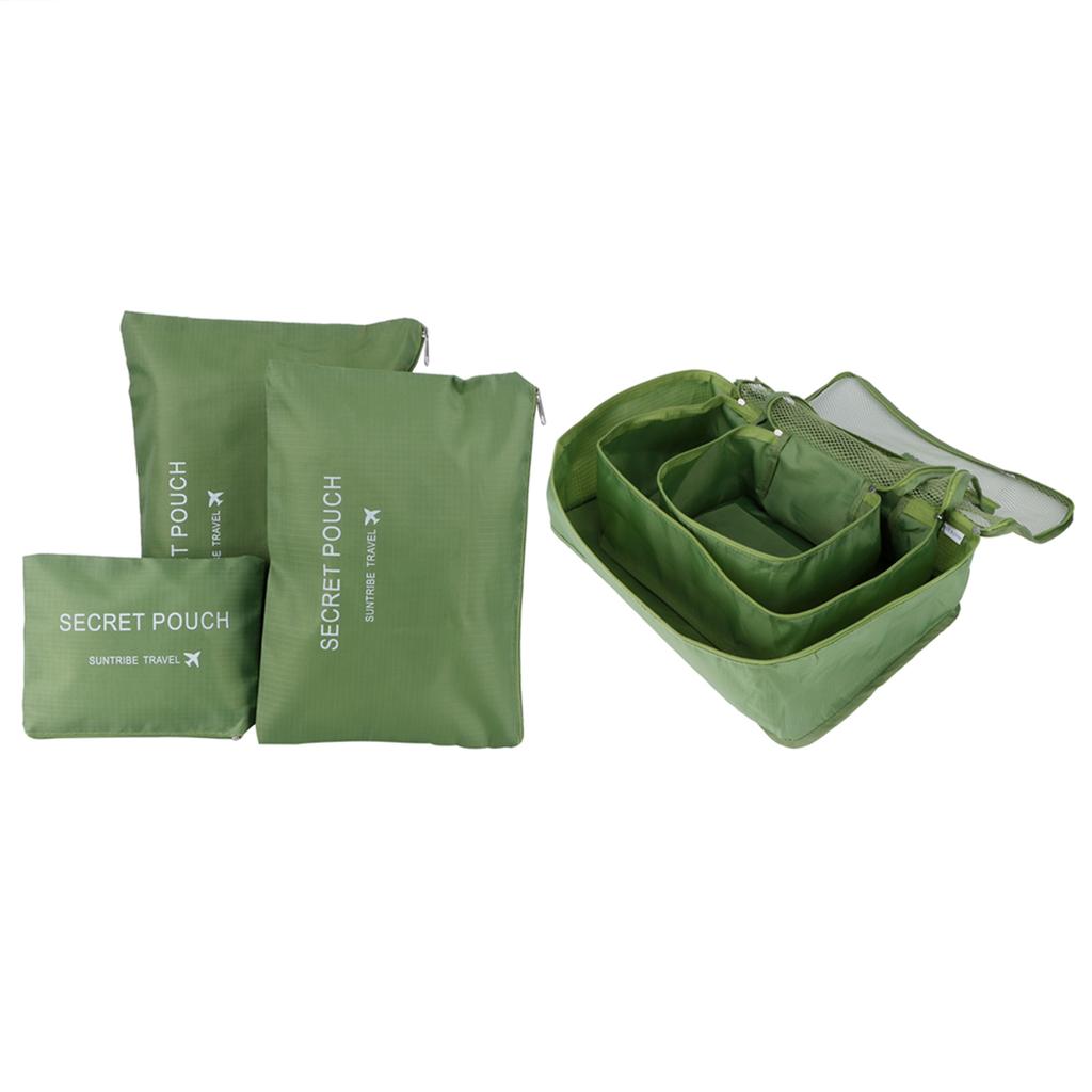 6 шт./компл. сумка для хранения одежды сортировочная сумка для багажа чемодан упаковка органайзер для путешествий зеленый