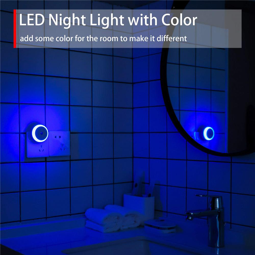 LED Night Light Plug In Dusk To Dawn Smart Sensor Auto Dim Into Wall Night Lamp for Bathroom Hallway Kitchen Stairway Bedroom