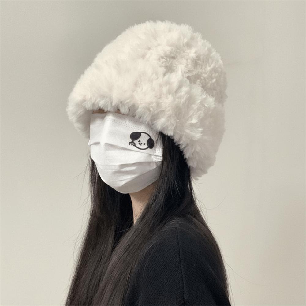 Coldproof Winter Fluffy Fur Hat\ Soft Warm Beanie Hats Casual Ear Protection Cold Cap  Riding