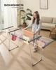 SONGMICS LLR522WK01 Étendoir à linge, Séchage sur pied, Ailes extensibles, 22 m de surface de séchage, avec support à chaussettes, Pliable, Blanc perle et Gris tourterelle