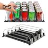 1/2/3/4Pcs Fridge Drink Organizer with Automatic Pusher Glide Refrigerator Soda Can Dispenser Heavy Duty Width Adjustable Dual Bars Beverage Bottle